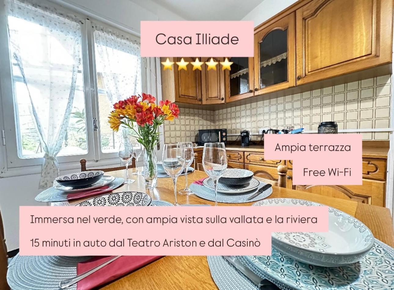 Apartamento Sanremo Mare E Relax - Affittasi "Casa Illiade" Con Parcheggio Libero, Terrazza E Wi-Fi Exterior foto